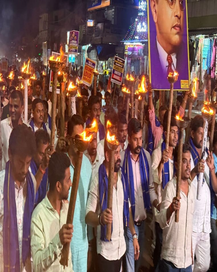 Torchlight Protest — In Defence Of Justice B R Gavai — Protest action by Ballari Youth Congress in Sandur, Ballari District on 12 October 2025